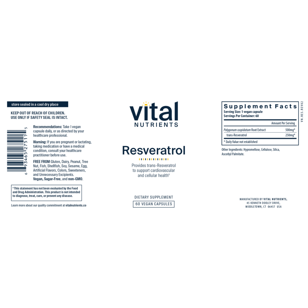 Product image for Resveratrol 500mg.