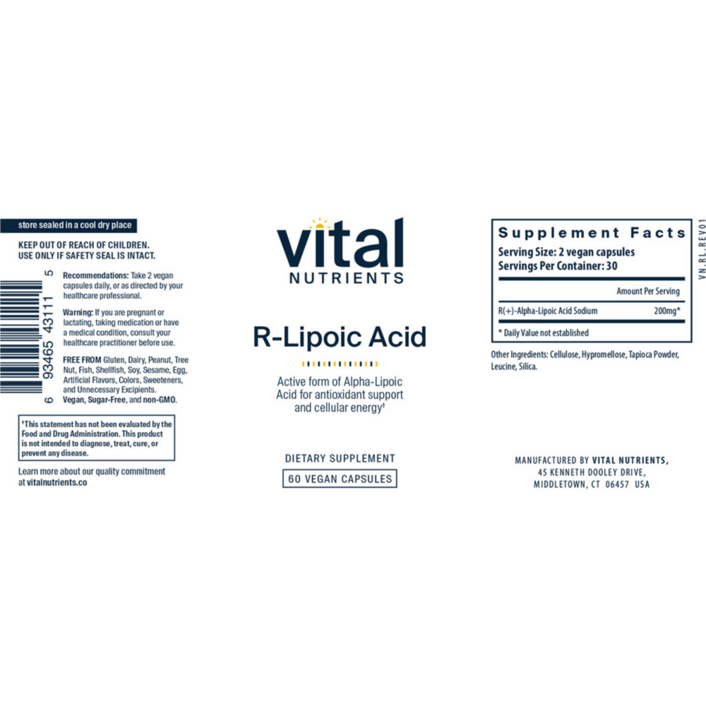 Product image for R-Lipoic Acid.