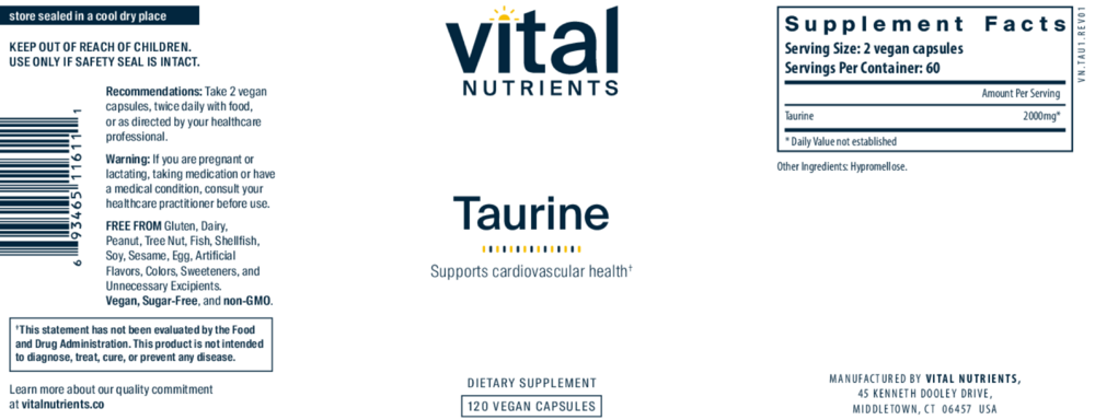 Product image for Taurine 1000mg.