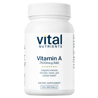 Vitamin A 7500mcg RAE 100 Softgels