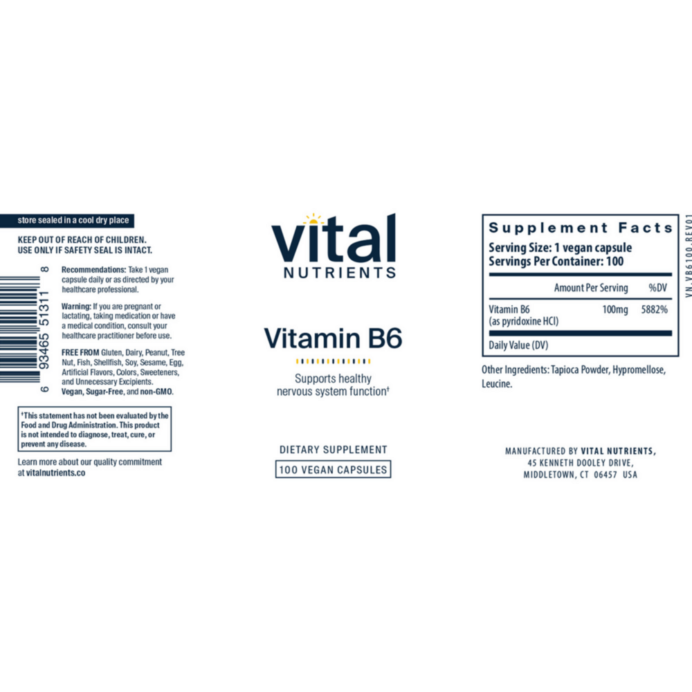 Product image for Vitamin B6 100mg.
