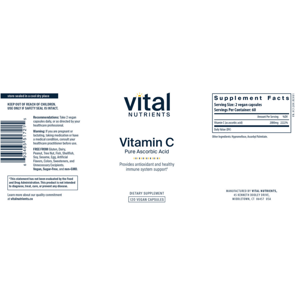 Product image for Vitamin C (100% pure ascorbic acid) 1000mg.