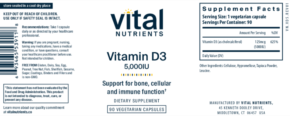 Product image for Vitamin D3 5000IU.