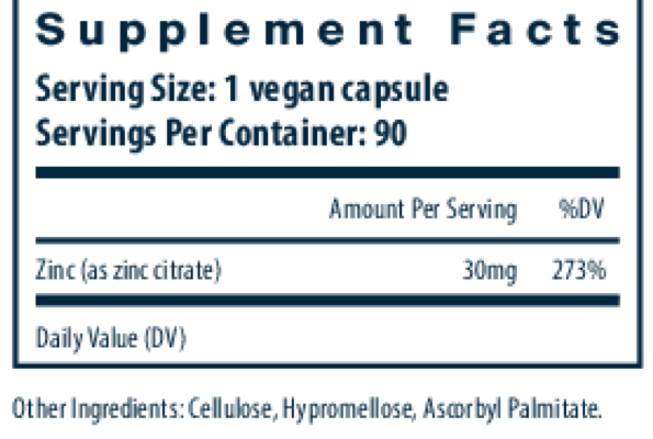 Product image for Zinc (Citrate) 30mg 90c.