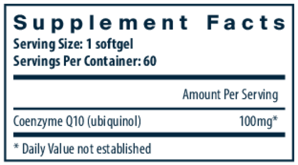 Product image for Ubiquinol CoQ10 100mg.