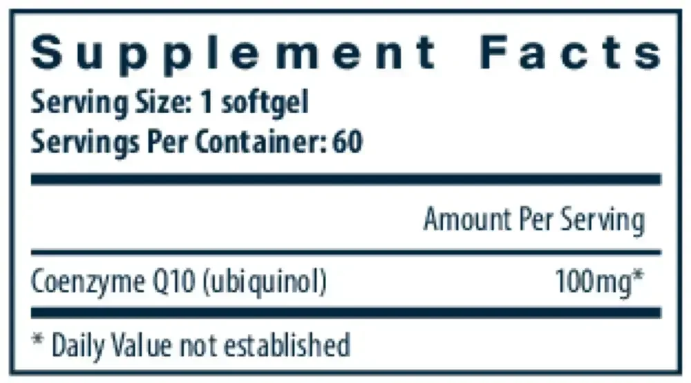 Product image for Ubiquinol CoQ10 100mg.