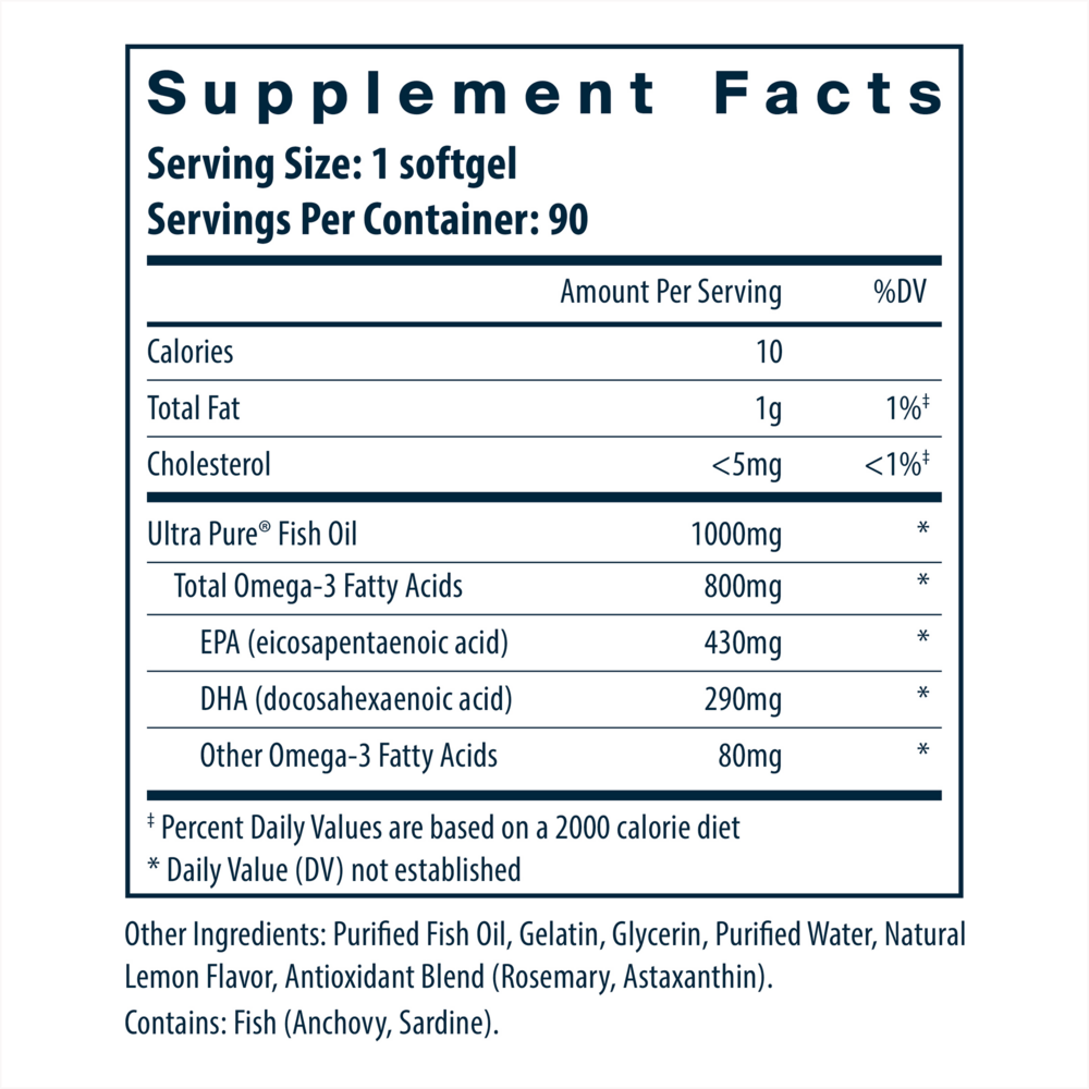 Product image for Ultra Pure® Fish Oil 800 TG.