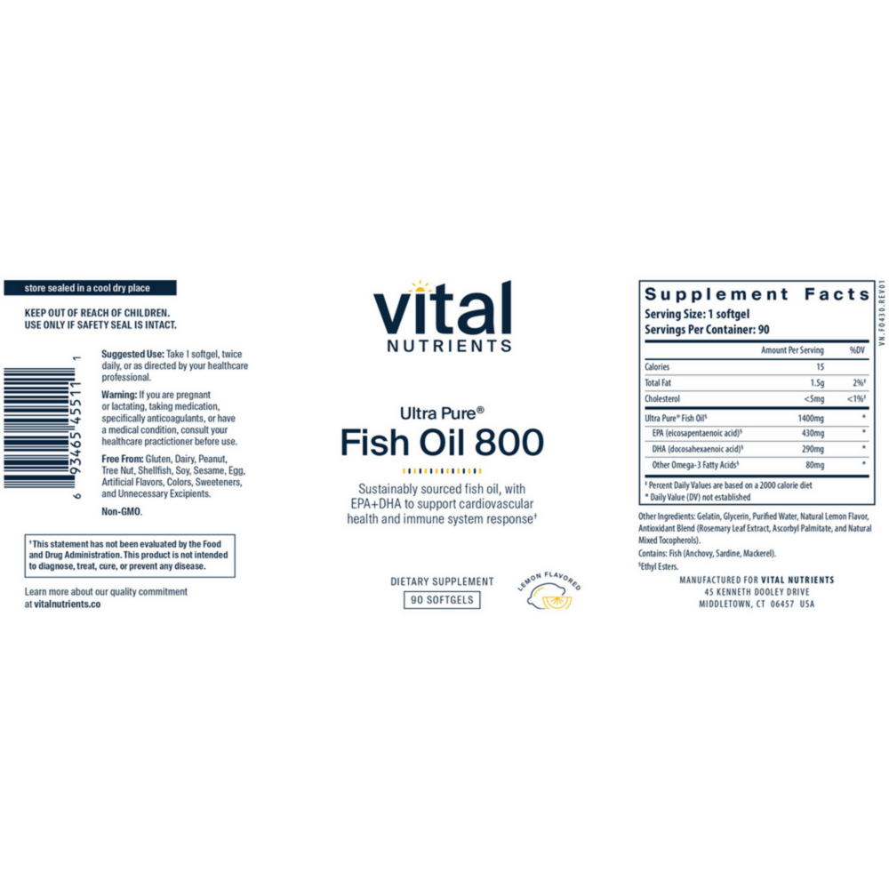 Product image for Ultra Pure® Fish Oil 800.