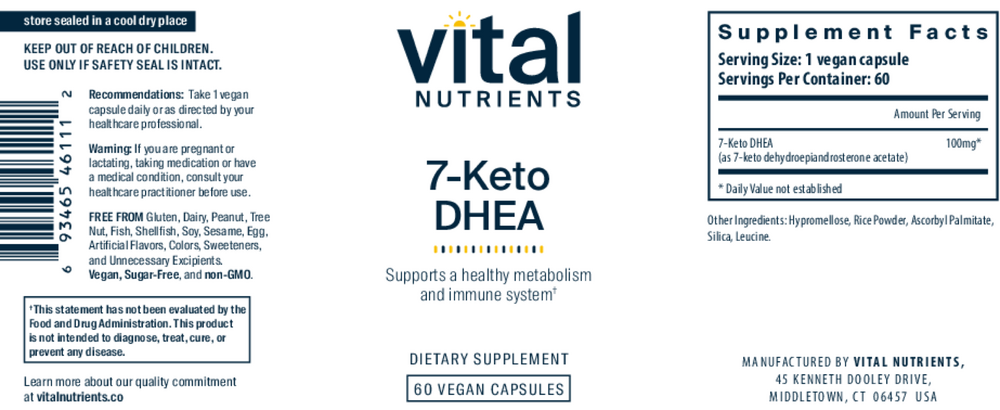 Product image for 7-Keto DHEA 100mg.