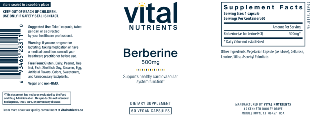 Product image for Berberine 500mg.