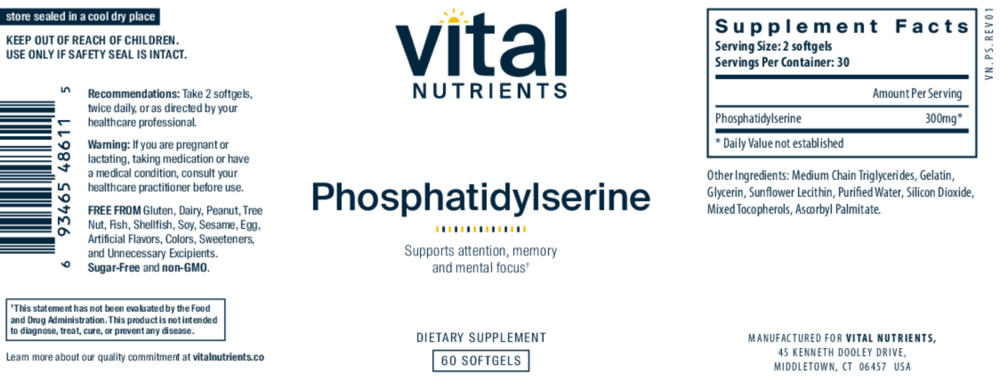 Product image for Phosphatidylserine 150mg.