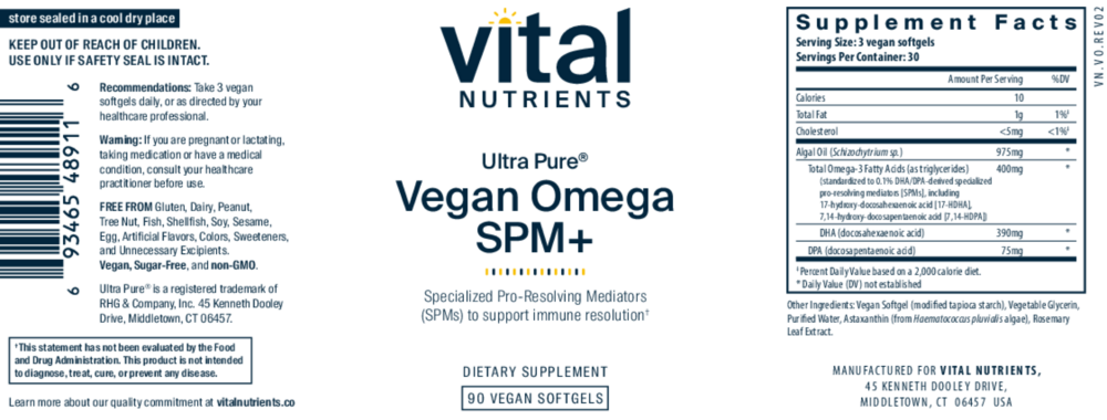 Product image for Ultra Pure® Vegan Omega SPM+.