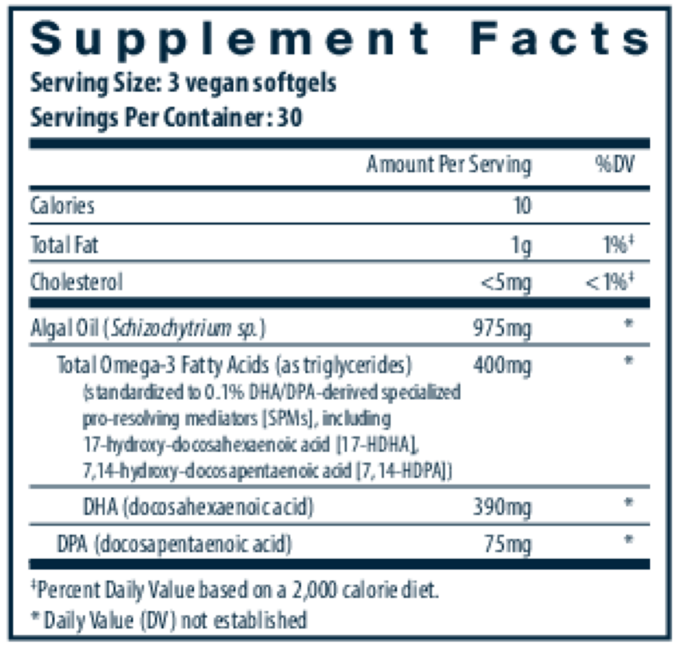 Product image for Ultra Pure® Vegan Omega SPM+.