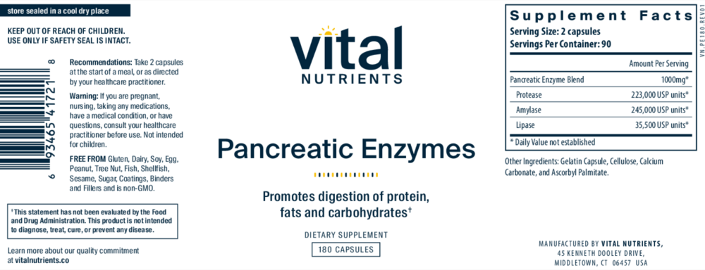Product image for Pancreatic Enzymes 1000mg (full strength).