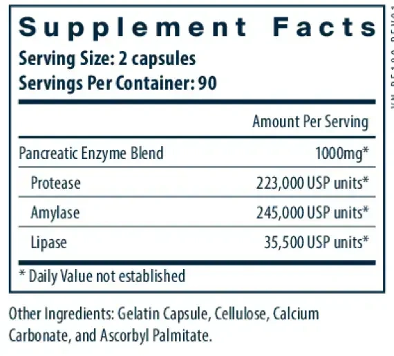 Product image for Pancreatic Enzymes 1000mg (full strength).