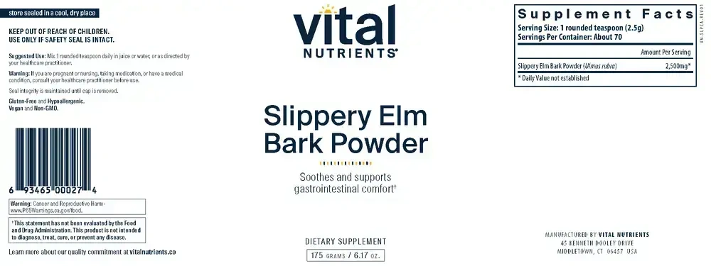 Product image for Slippery Elm Bark Powder (California Only).