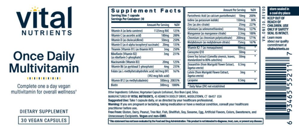 Product image for Once Daily Multivitamin.