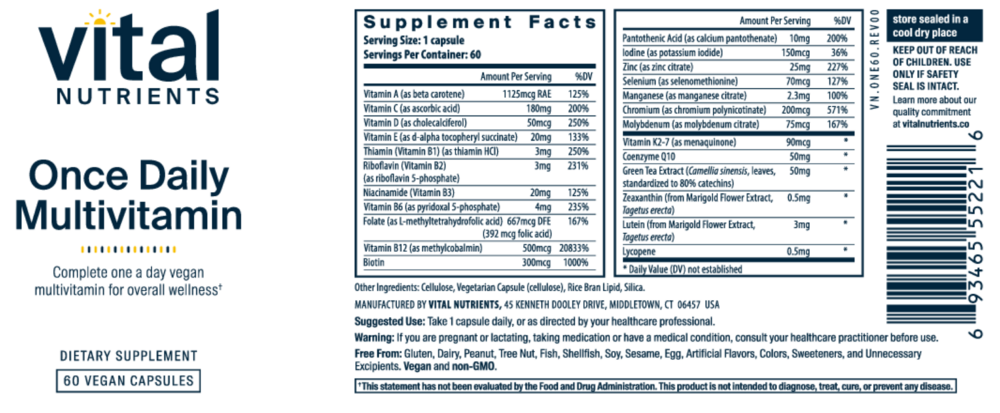 Product image for Once Daily Multivitamin.