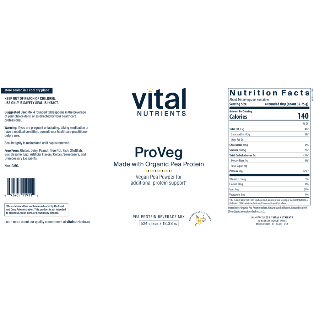 Product image for ProVeg Organic Pea Protein, Natural Vanilla (California Only).