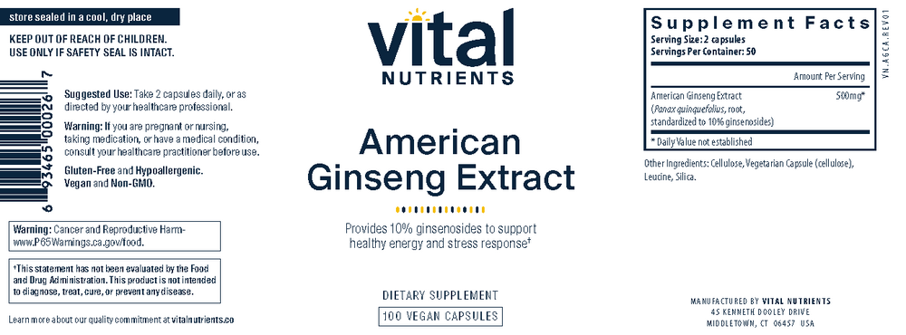 Product image for American Ginseng Extract 250 mg (California Only) - Supports Adrenal Gland Function, Mental and Physical Endurance, and Normal Blood Sugar Levels*.