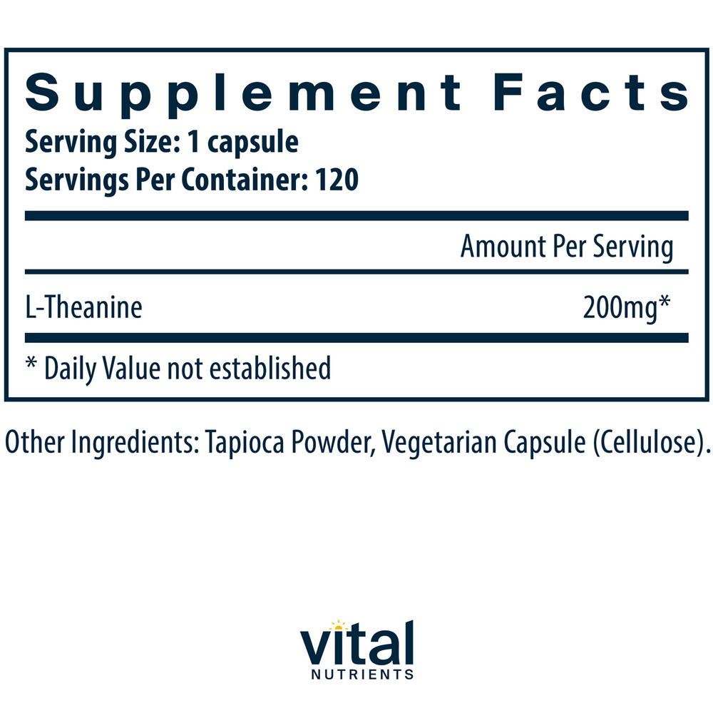 Product image for L-Theanine 200mg.