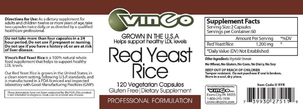Product image for Red Yeast Rice (Rx).