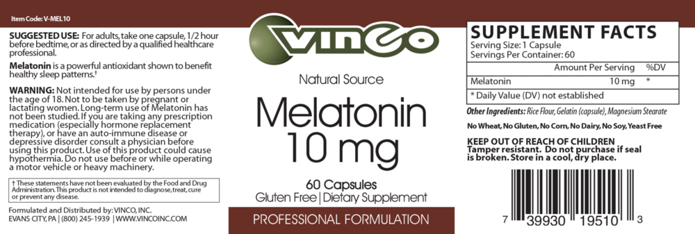 Product image for Melatonin.