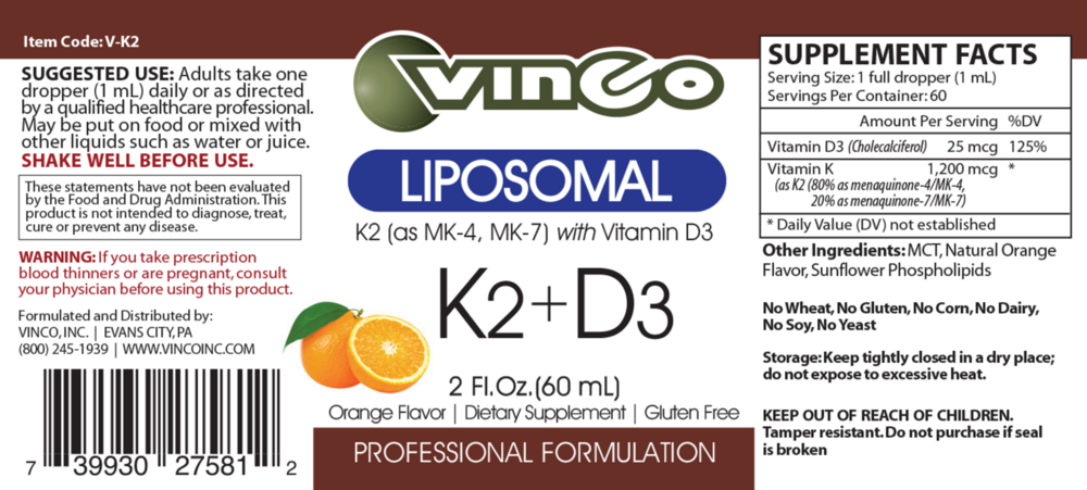 Product image for K2+D3 (Liposomal).
