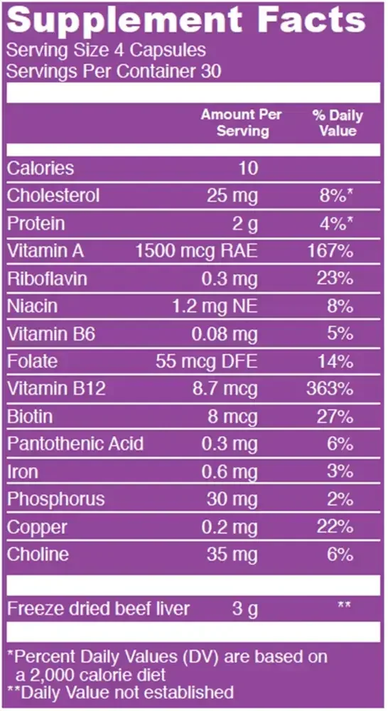 Product image for Beef Liver Capsules.