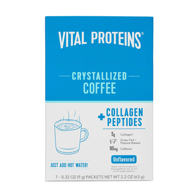 Crystallized Coffee and Collagen Peptides Stick Pack Box 2.2 Ounces