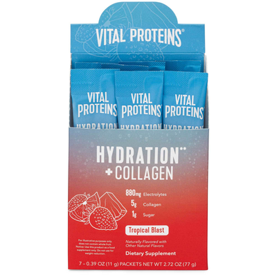 Product image for Hydration + Collagen Tropical Blast (7 packets). Discontinued.