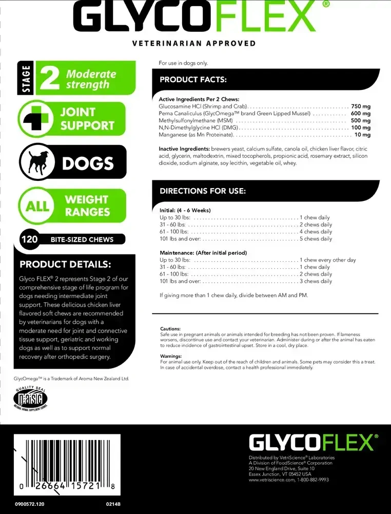 Product image for Glyco-Flex II Bite-Sized Chews.