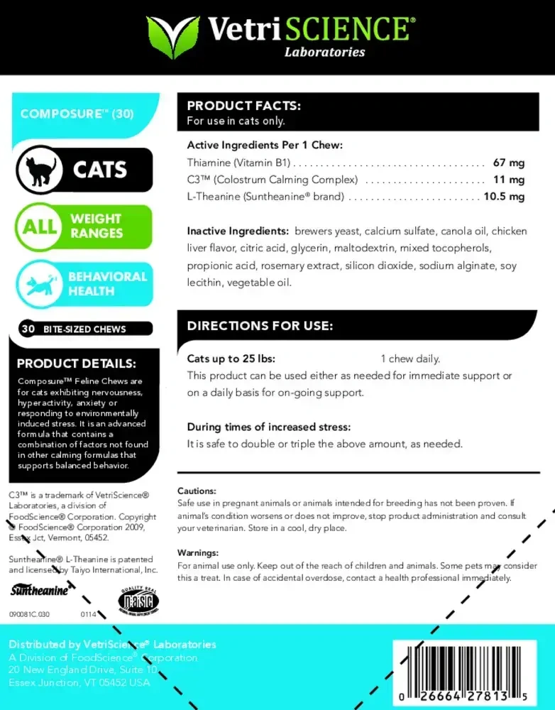 Product image for Composure Feline Bite-Sized Chews.