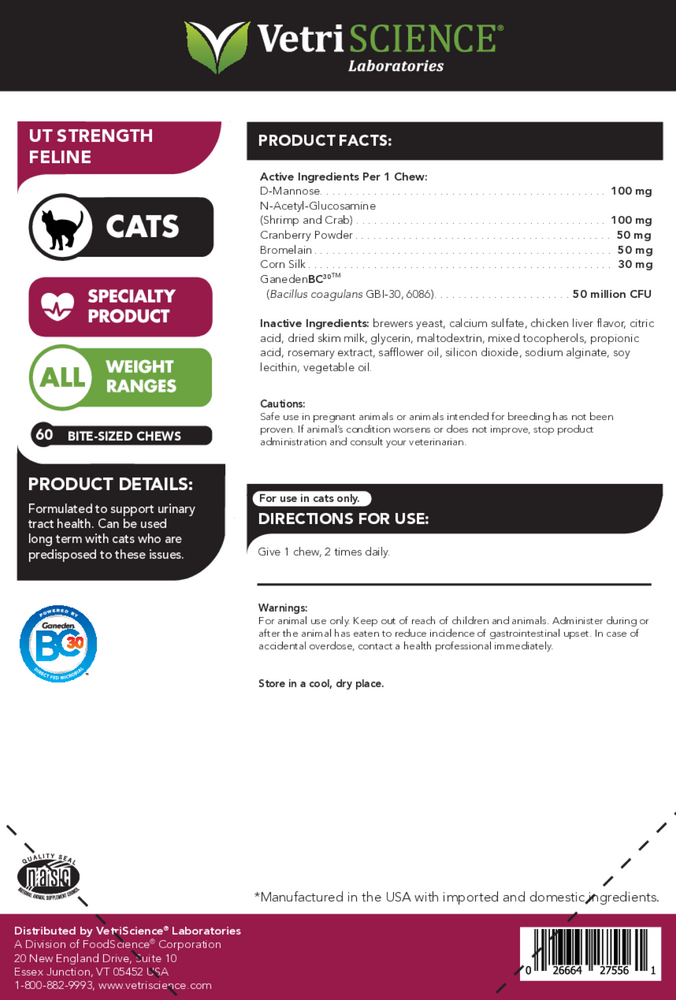 Product image for UT Strength Feline Bite-Sized Chews.