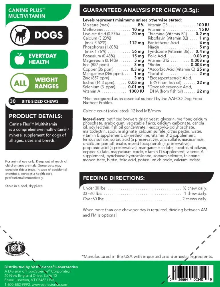 Product image for Canine Plus MultiVitamin.