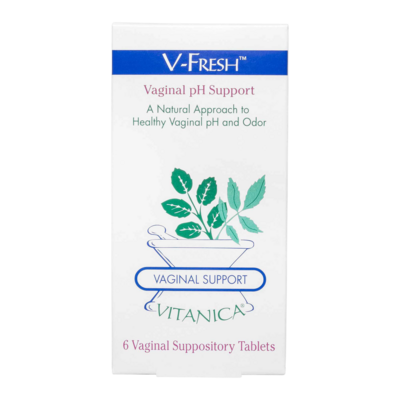 Product image for V-Fresh™ Vaginal pH Support Suppositories (6 suppositories). Discontinued.