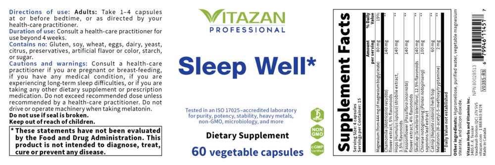 Product image for Sleep Well*.