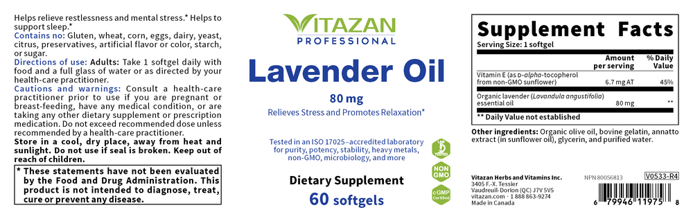 Product image for Lavender Oil 80mg.