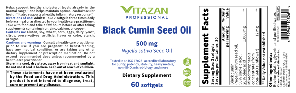 Product image for Black Cumin Seed Oil.