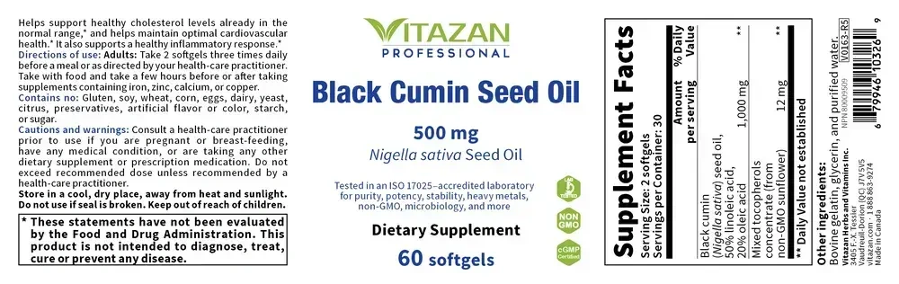 Product image for Black Cumin Seed Oil.