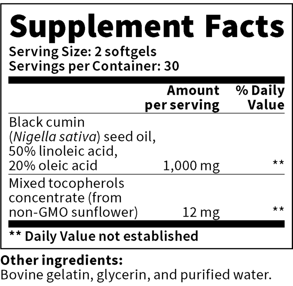 Product image for Black Cumin Seed Oil.