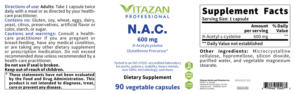 Product image for N.A.C. 600mg.