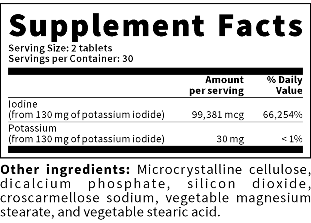 Product image for Potassium Iodide 65mg.