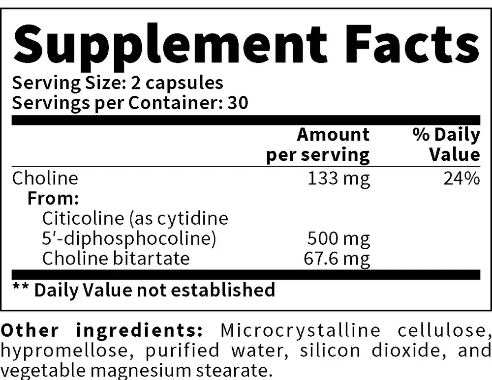 Product image for Citicoline (500mg CDP Choline).