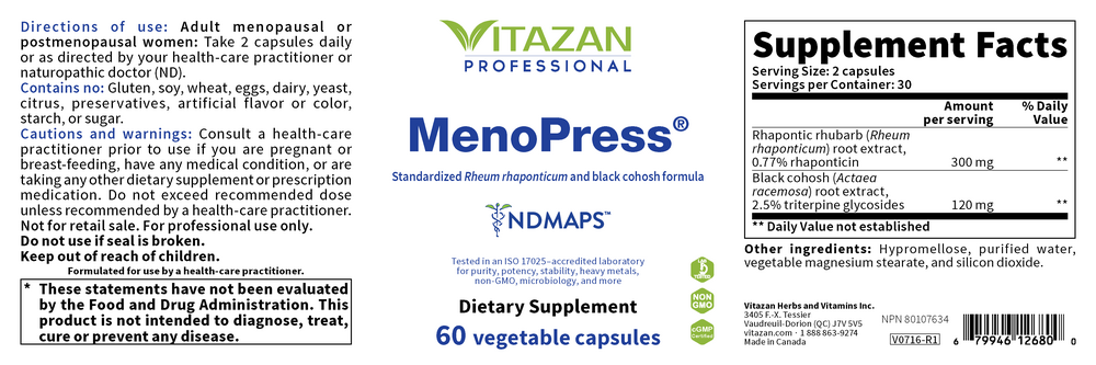 Product image for MenoPress.
