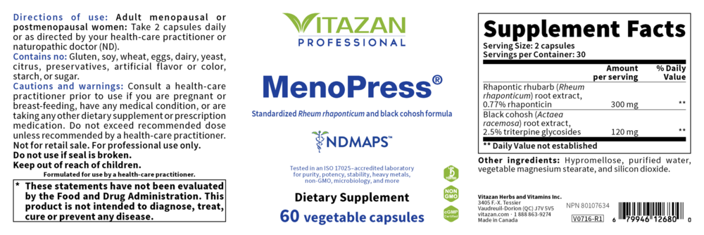 Product image for MenoPress.