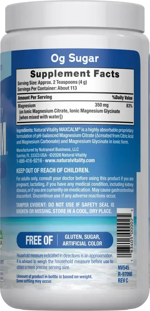 Product image for MAX CALM Magnesium Citrate + Glycinate Original.