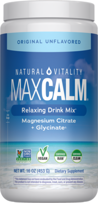 Natural Vitality MAX CALM Magnesium Citrate + Glycinate Original 453 Grams