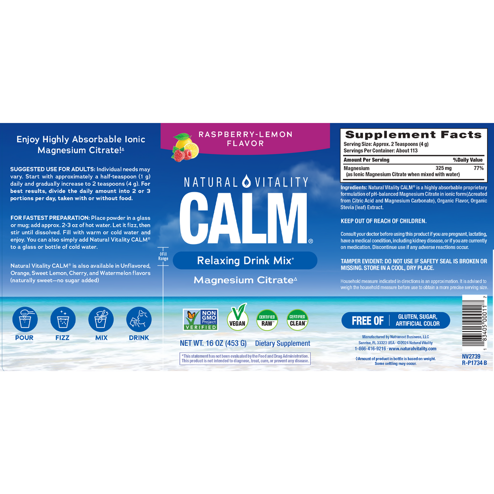 Product image for Natural Calm Raspberry&#x2F;Lemon.