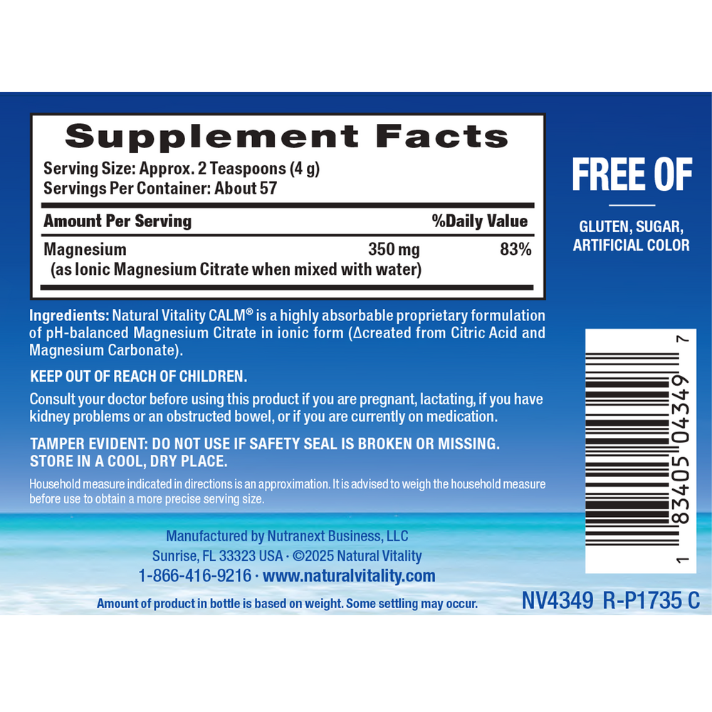 Product image for Natural Vitality MAX CALM Magnesium Citrate + Glycinate Original.
